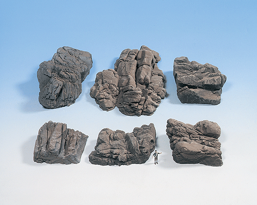 Molded Foam Rock Pieces -- Sandstone pkg(6)