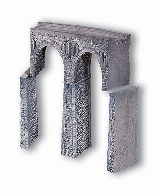Profi-Plus Scenic Components -- Quarrystone Curved Viaduct (gray) 14-7/64" radius