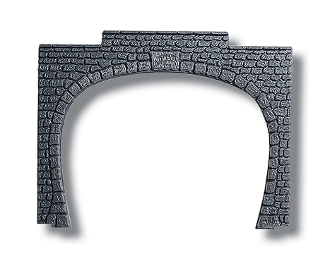 Double Track Tunnel Portal -- Cut Stone - Tan
