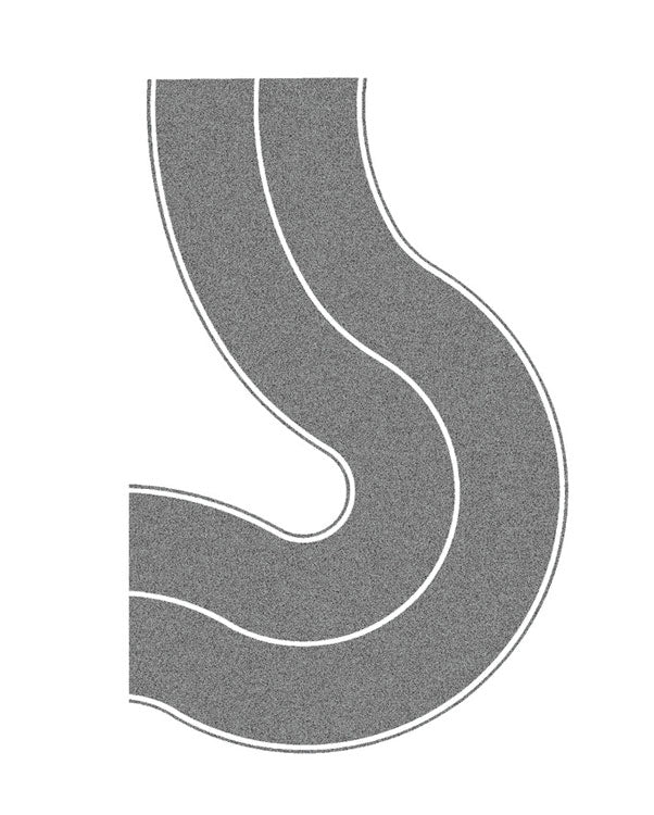 Flexible Pavement -- Highway Curve (gray) 3-13/64"  8cm