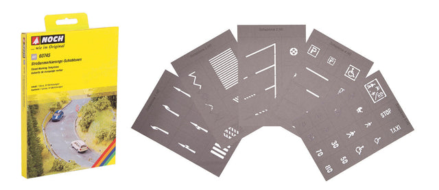 Street Marking Stencils -- 5 Stencils w/43 Symbols