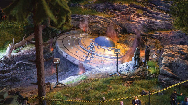 UFO Crash Scene w/Alien -- Hard-Foam & 3D Print Kit - 22.5 x 15 x 6.5 cm-1
