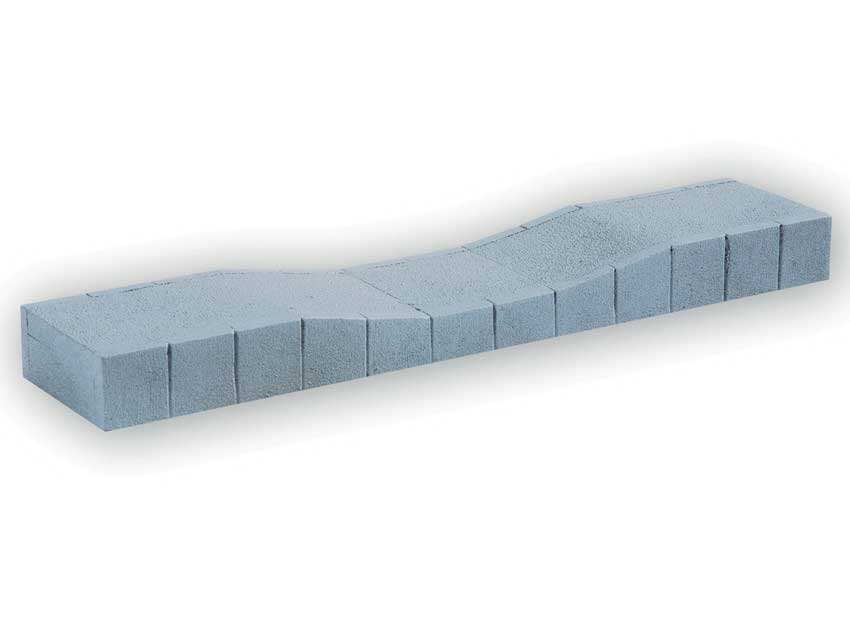 Hard-Foam Train Station Platform Straight Section with Pedestrian Ramp -- Fits Marklin C-Track - 7-1/16 x 1-1/2 x 9/16"  18 x 3.8 x 1.5cm