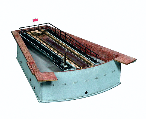 Motorized Segment Turntable - Assembled - Standard DC or DCC - 2- or 3-Rail -- 7-3/4 x 6-5/16 x 1-3/4"  20x16x4.5cm - Room for 5-1/8"  13cm Track, 3 Posi