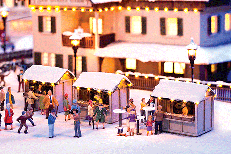 Christmas Market Stall Set - Kit -- 1-1/2 x 1-1/16 x 1-5/16"  3.8 x 2.7 x 3.4cm pkg(3)