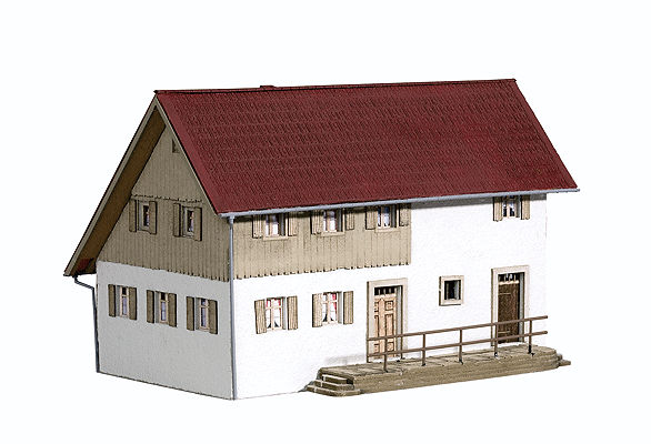 Farmhouse, Stable And Barn Laser-Cut Kit -- 17.7x10x10.8cm, 13.6x4.7x8.1, 16x10.9x10.2cm