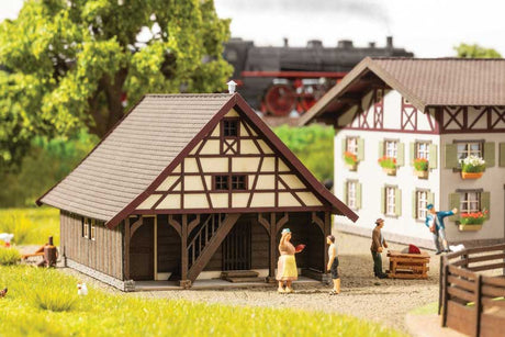 Agricultural Outbuilding -- Laser-Cut Card Kit - 4 x 3-7/16 x 2-9/16" 10.1 x 8.7 x 6.5cm-1