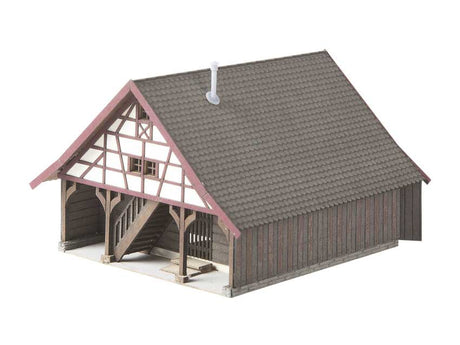 Agricultural Outbuilding -- Laser-Cut Card Kit - 4 x 3-7/16 x 2-9/16" 10.1 x 8.7 x 6.5cm-2