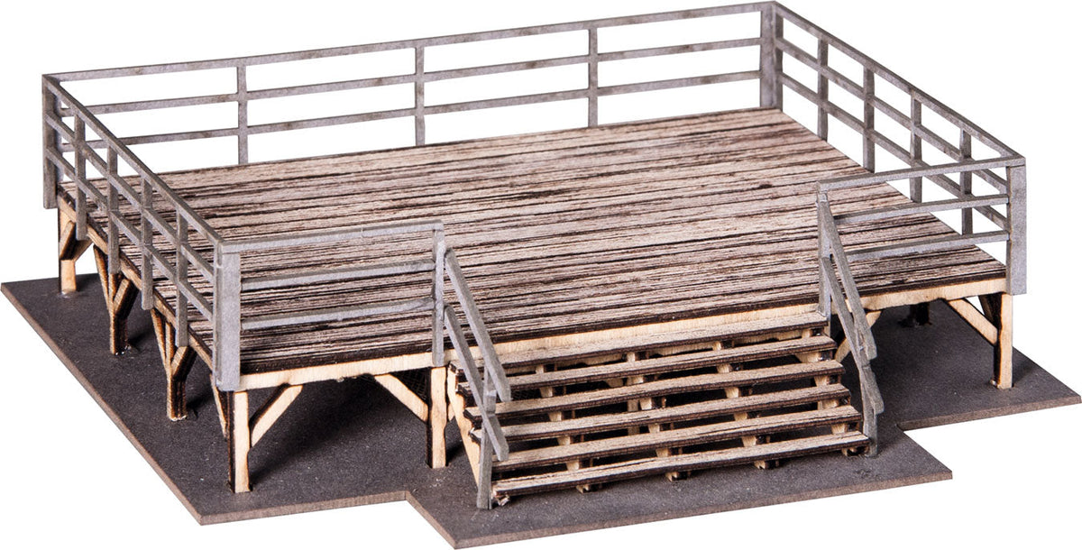 Festival Stage Platform w/German Band & Micro Sound Unit -- Laser-Cut Kit - 3-9/16 x 3-1/4 x 1"  9 x 8.3 x 2.6cm