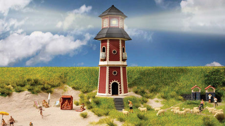 Lighthouse with Rotating Light -- Laser-Cut Kit - 2-11/16 x 3-1/8 x 7-1/4"  6.9 x 8 x 18.4cm