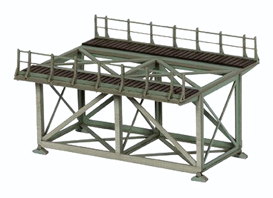Straight Steel Deck Truss Bridge Approach - Kit (Laser-Cut Card) -- 3-1/2" 9cm Long