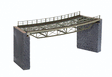 Curved Steel Deck Truss Bridge w/Cut-Stone Abutments - Kit (Laser-Cut Card) -- 9-5/8" 24.5cm Long, 17-3/16"  43.7cm Radius; Abutments: 3-3/4"  7.2cm Tal