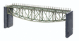 Steel Fishbelly Truss Bridge w/Cut-Stone Abutments - Kit (Laser-Cut Card) -- 14-3/16" 36cm Long; Abutments: 5-1/16"  12.8cm Tall