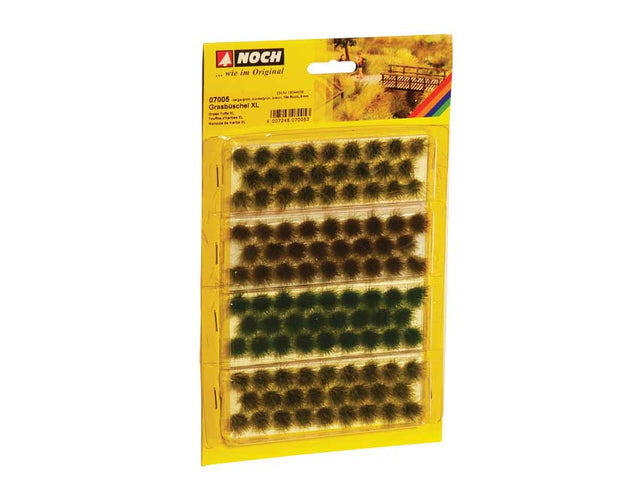 Grass Tufts XL -- Beige-Green, Dark Green, Brown 3/8" 9mm Fibers pkg(104)