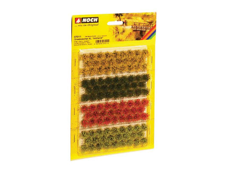 Grass Tufts XL -- Dark Green, Dark Green, Red, Yellow 3/8" 9mm Fibers pkg(104)