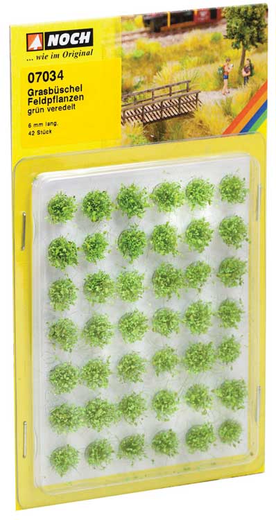 Grass Tufts Mini Set -- Green Field Plants 1/4"  6mm pkg(42)