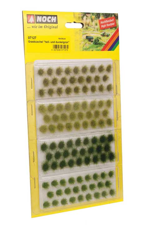 Grass Tufts -- Light and Dark Green 1/4"  6mm Fibers pkg(104)