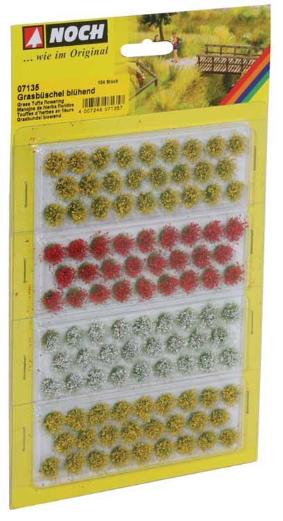 Grass Tufts -- Flowering Plants - Yellow, Red, White 1/4"  6mm Fibers pkg(104)-2