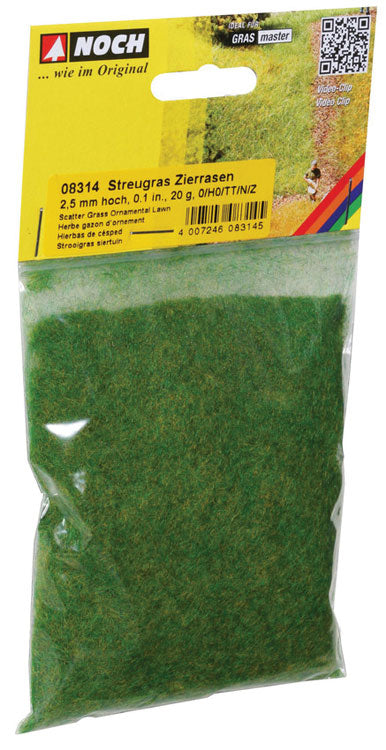 Static Grass - .7oz  20g -- Ornamental Lawn, Medium Fibers 3/32"  .25cm Long