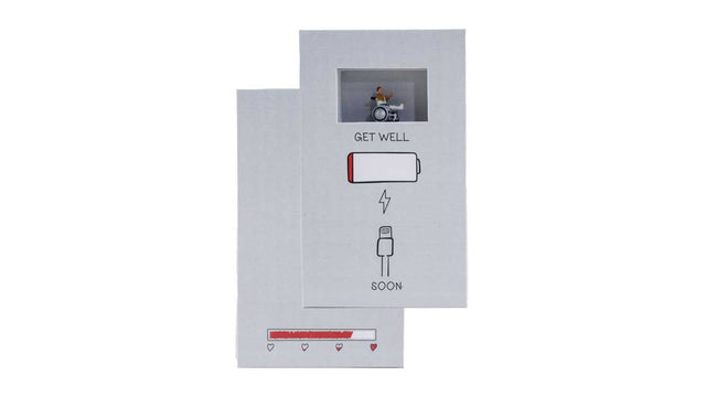 Get Well Soon Gift Box -- Decorative Box with Man in Wheelchair Figure-1