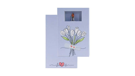 Get Well Soon Gift Box -- Decorative Box with Woman on Crutches Figure-1