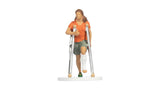 Get Well Soon Gift Box -- Decorative Box with Woman on Crutches Figure-2