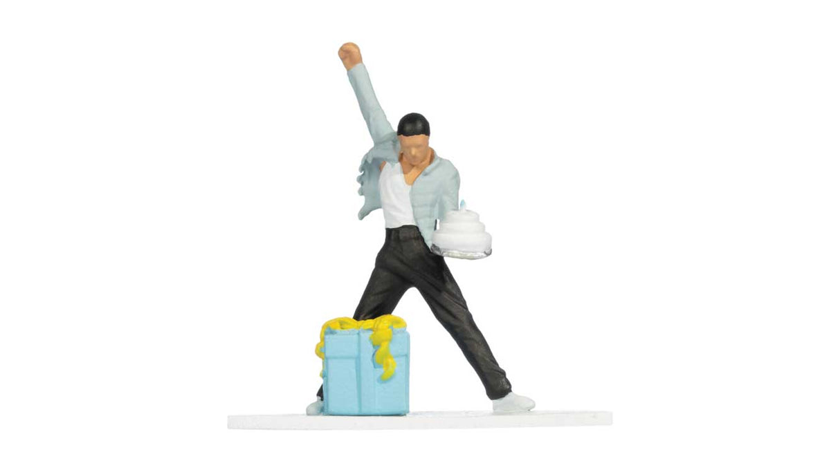 Happy Birthday Gift Box -- Decorative Box with Dancing Man with Cake  Gift Figure-2