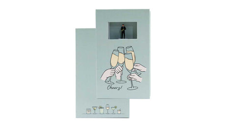 Cheers Gift Box -- Decorative Box with Man Holding Champagne Figure-1