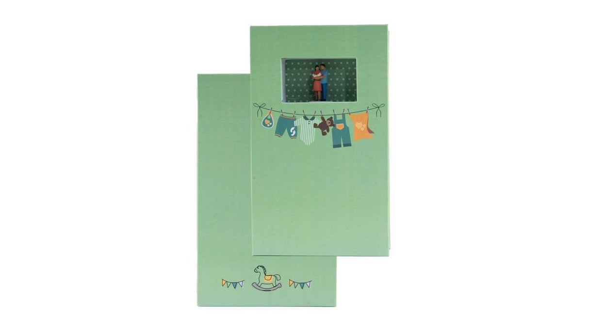 Congratulations on your Baby Gift Box -- Decorative Box with Couple Holding Baby Figures-1