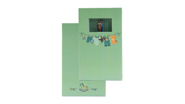 Congratulations on your Baby Gift Box -- Decorative Box with Couple Holding Baby Figures-1