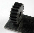 Reverse Worm Gear -- Delrin - 0.4mod x 21 Teeth x 9.2mm OD x 0.118" Face x 2.45mm Bore