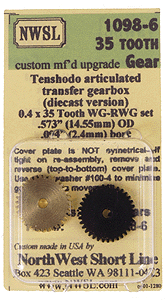 Gearset -- WG-RWG Tenshodo 1970-1080? Articulated xfer Gears Regear
