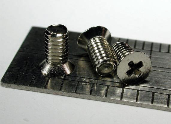 Nickel-Plated Flat Head Metric Screws -- 2.6 x .45 x 5mm