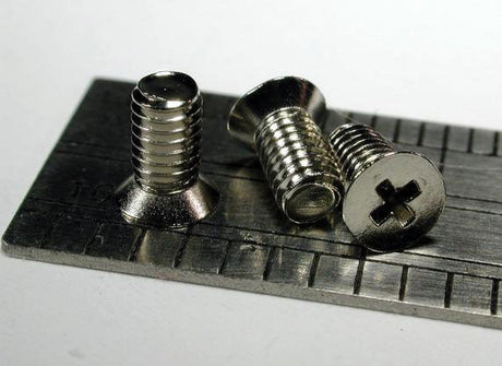 Nickel-Plated Flat Head Metric Screws -- 2.6 x .45 x 5mm