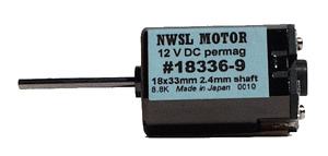 NWSL Can Motor -- 18 x 33mm Single Shaft 2.4mm Dia.