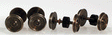 Replacement Geared Nickel Silver Wheelsets for Walthers/Roco Diesels pkg(4) -- 17T x .296" Axle 40"/88