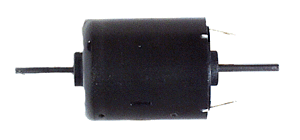 Round Can Motor, 12 Volt DC -- 29 x 35mm, Double Shaft 2.4mm Dia. x 17mm, 8,500rpm