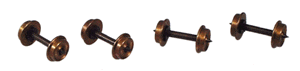 Pointed Axle Nickel-Silver Wheelset pkg(4) -- 33"/72 For Kadee, Micro-Trains, MDC & Atlas