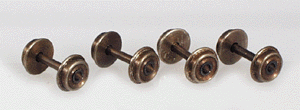Pointed Axle Nickel-Silver Wheelset pkg(4) -- 36"/72 Fits Kadee, Micro-Trains, MDC & Atlas