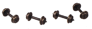 Pointed Axle Nickel-Silver Wheelset -- 28"/72 (Con-Cor,Bachmann)