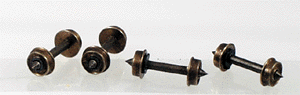Pointed Axle Nickel-Silver Wheelset -- 28"/64 (Con-Cor/Bachmann)