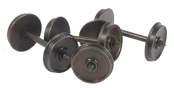 Wheelsets For China-Built Cars - Pointed Axle 1.075" pkg(4) -- S 36"/110