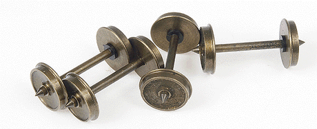 NASG Pointed Axle Weathered Nickel-Silver Wheelsets -- 33"/110