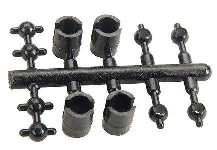 Universal Driveline Couplers -- 2.0mm Shaft (Primary Cups, Horned Ball); 1.5, 2.4mm Add'l Cups; 1/8" Ball D