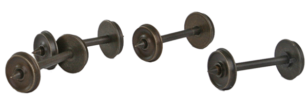 Weathered Solid Nickel Silver Wheel Sets w/Pointed Axles pkg(4) -- 26"/87