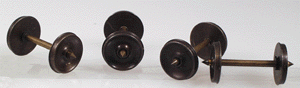 Weathered Solid Nickel Silver Wheel Sets w/Pointed Axles pkg(4) -- 36"/87
