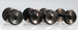 Precision Made Steel Wheel Sets pkg(4) -- 36", 172 Tread w/Pointed Axles