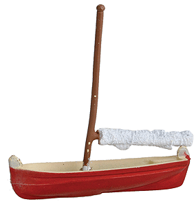 Sailing Dingy w/Furled Sail - Painted