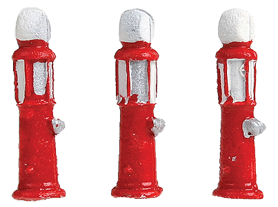 1950s Gasoline Pumps, pkg(3) -- Painted