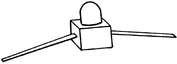 LEDs - .088" Square pkg(3) -- Red